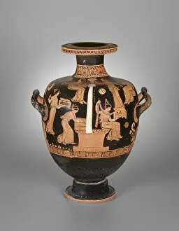 Hydria Collection: Hydria (Water Jar), 360-350 BCE. Creator: Iliupersis Painter
