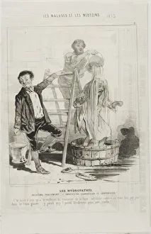Alternative Medicine Prints: The Hydropaths: Second Treatment (plate 2), 1843. Creator: Charles Emile Jacque