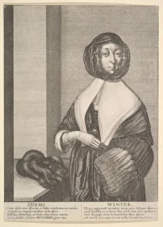 Personification Gallery: Hyems - Winter (Three-quarter-length seasons), 1641. Creator: Wenceslaus Hollar
