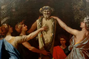 Poussin Gallery: Hymenaios Disguised as a Woman During an Offering to Priapus (Detail), c. 1635