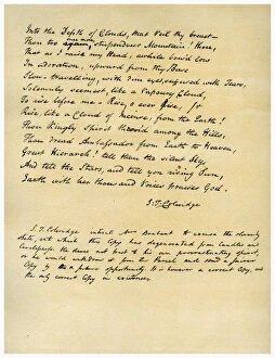 Images Dated 10th October 2006: Hymn before Sunrise in the Vale of Chamouny, first printed in 1802. Artist: Samuel Taylor Coleridge