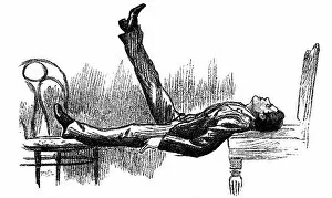 Unconscious Gallery: Hypnotised subject in a state of catalepsy, 1891