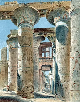 14th Century Bc Prints: Hypostyle hall, temple of Amon-Re, Karnak, Ancient Egypt, 14th-13th century BC (1892)