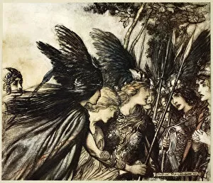 Myth Collection: I flee for the first time and am pursued, 1910. Artist: Arthur Rackham