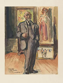 Isaac Lazerus Israels Prints: I. Israels in his studio, 1932. Creator: Willy Sluiter