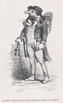 J J Grandville Prints: I left as the Attorney-General of Moinraux in Paris from Scenes from the Private an