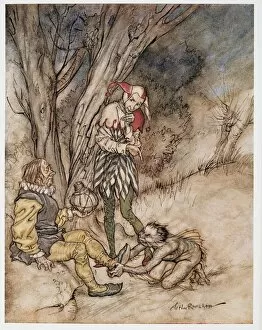 Caliban Gallery: I ll kiss they foot: I ll swear myself thy subject, illustration from The Tempest, 1926