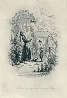 Images Dated 21st May 2018: I Make Myself Known to My Aunt. Etching from David Copperfield, c1840-1880, (1923)