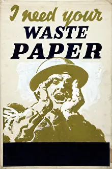 I need your waste paper, World War II poster, between 1939 and 1946