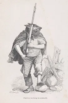 Guard Duty Prints: I saw a wolf standing guard from Scenes from the Private and Public Life of Animals