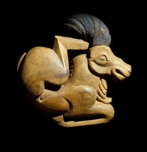 Ibex. Bridle Plaque, 5th-4th century BC. Artist: Ancient Altaian, Pazyryk Burial Mounds Ibex. Bridle Plaque, 5th-4th century BC. Artist: Ancient Altaian, Pazyryk Burial Mounds