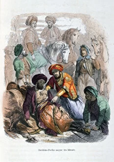 Beauce Gallery: Ibrahim Pasha Looking after the Wounded, 1847. Artist: Etherington