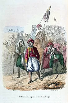 Images Dated 19th February 2007: Ibrahim Pasha Marching at the Front of His Troops, 1811-1818 (1847). Artist: Jean Adolphe Beauce