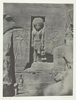 Maxime Du Camp Gallery: Ibsamboul, Sculptures de l Entree du Speos de Phre, Nubie, 1849 / 51