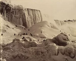 Central America Gallery: Ice Bridge and the American Falls, Niagara, New York, ca. 1883. Creator: Unknown