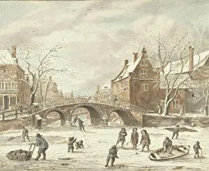 Sweeping Prints: Ice fun on the corner of Spui and Nieuwezijds Voorburgwal