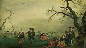 Adrian Van De Venne Prints: Ice Skaters, 1625. Creator: Adriaen van de Venne