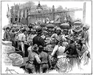 Amedee Gallery: Ice stall in the market, Georgetown, Demerara, Guyana (British Guiana), 1888