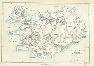 Volcanic Prints: Iceland, Reduced from Olsens Map of Iceland