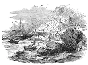 Cargo Gallery: Ichaboe - mode of shipping the guano, 1844. Creator: Unknown