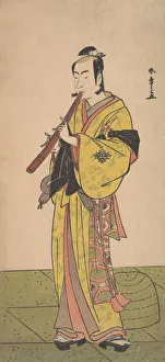 Ichikawa Omezô Prints: Ichikawa Bennosuke as a Man in Komuso Attire, ca. 1788. Creator: Shunsho