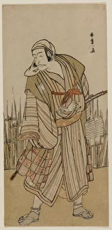 Ichikawa Danjuro V as a Traveller Beside a Clump of Iris, c. 1780. Creator: Katsukawa Shunsho