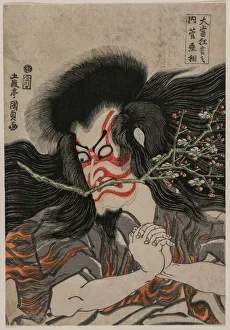 Ichikawa Danjuro VII as Kan Shojo in the Mt. Tenpai Scene (from the series Famous Kabuki Plays)