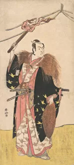 Fur Coat Gallery: Ichikawa Monosuke II as Soga no Juro Sukenari (?), ca. 1785. Creator: Katsukawa Shunko