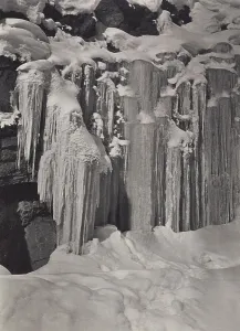 Icicle Prints: Icicles on the road to Murren, Switzerland, 1920s. Creator: Harry Moult