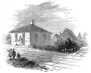 Cambridgeshire Prints: Ickleton Station, 1845. Creator: Unknown