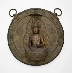 Bodhisattva Collection: Icon Plaque (Kakebotoke) with Bosatsu, 13th century. Creator: Unknown
