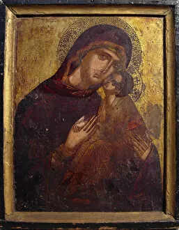 Holding Hands Gallery: Icon with the Virgin and Child, c. 1500. Creator: Unknown