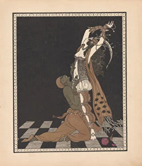 Sergei Dyagilev Collection: Ida Rubinstein and Vaslav Nijinsky in the ballet Scheharazade. Artist: Barbier, George (1882-1932)