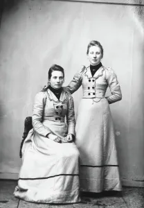 Hand On Shoulder Prints: Ida and Selma Larsson from Risätra, 1890-1900 Creator: Lars Olsson Akerman