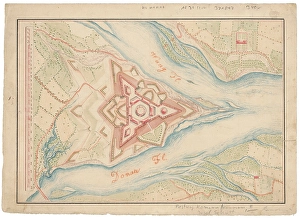 Settlement Prints: Ideal design of the Komarno fortress, 1600/1700. Creator: Unknown