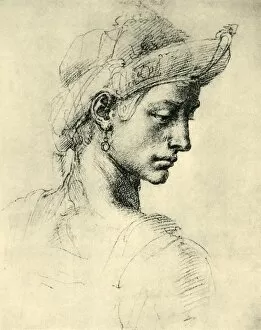 Androgynous Gallery: Ideal Head, 1520-1525, (1943). Creator: Michelangelo Buonarroti