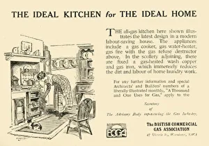 Kitchen Prints: The Ideal Kitchen for the Ideal Home - The British Commercial Gas Association, 1920