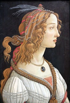 Tempera And Oil On Wood Collection: Idealized Portrait of a Lady (Portrait of Simonetta Vespucci), c. 1480
