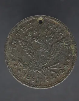 Identification tag for Cornelius Robinson, with American eagle, 1864. Creator: Unknown Identification tag for Cornelius Robinson, with American eagle, 1864. Creator: Unknown