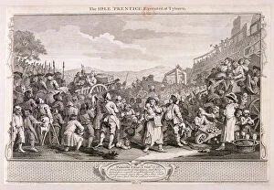 Failed Collection: The idle prentice executed at Tyburn, plate XI of Industry and Idleness, 1747