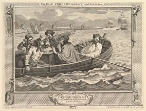 Employment Prints: The Idle Prentice Turned Away and Sent to Sea: Industry and Idleness, plate 5