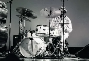 Muhammad Prints: Idris Muhammad, Brecon Jazz Festival, Powys, Wales, 1998. Artist: Brian O Connor