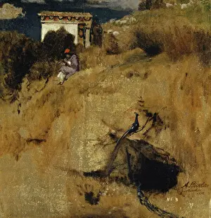 Pipe Prints: Idyll, (Fragment of a Screen), 1872. Creator: Arnold Bocklin
