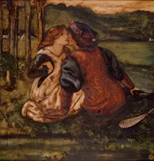 Kissing Gallery: An Idyll, mid-late 19th century. Creator: Sir Edward Coley Burne-Jones