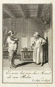 Looking At Each Other Prints: Iffland's Jager, 1786. Creator: Daniel Nikolaus Chodowiecki