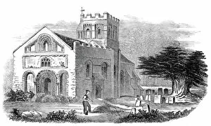 Churchyard Gallery: Iffley Church, 1845. Creator: Unknown