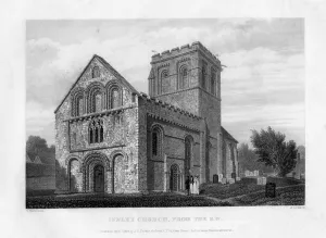 John Le Keux Gallery: Iffley Church from the south-west, Oxfordford, 1834.Artist: John Le Keux