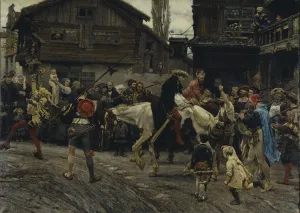 The Ignominious Entry of Peder Sunnanvader and Master Knut into Stockholm in 1526, 1879
