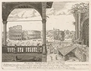 Lievin Cruyl Flemish Prints: Il Colosseo e lArco di Costantino from Prospectus Locurum Urbis Romae Insign[ium]