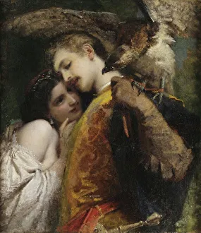 Loving Prints: Il falconiere, 1863. Creator: Cremona, Tranquillo (1837-1878)